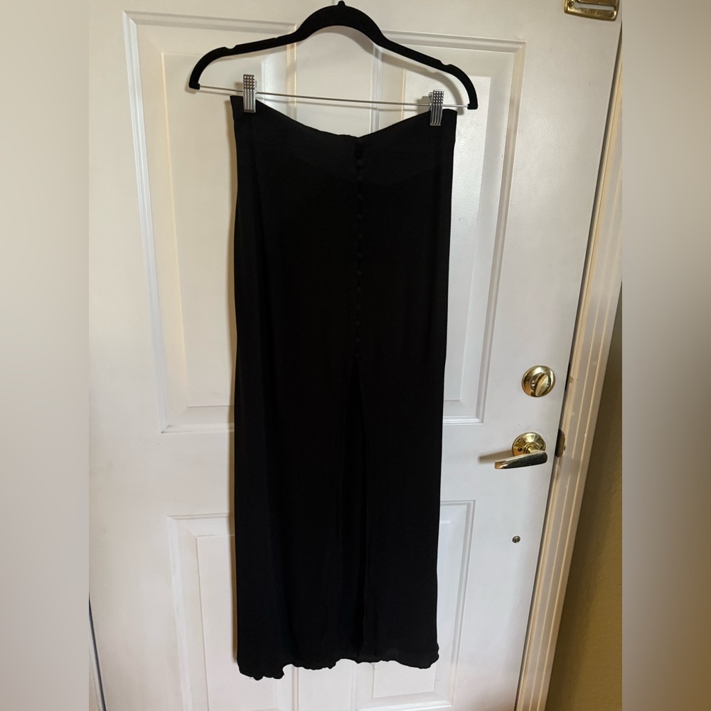 Express High low black midi skirt with buttons